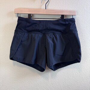 Lululemon Black Running Shorts Size 2 Zipper Pocket